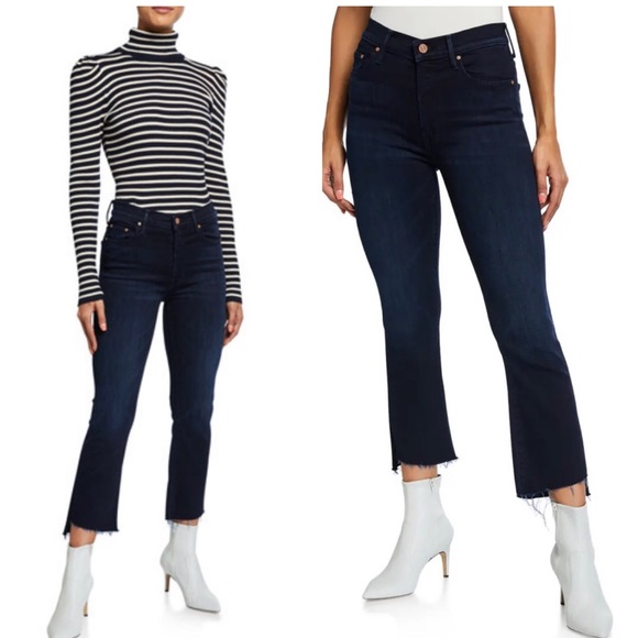 MOTHER Insider Crop Step Fray Jeans AFTER PARTY SIZE 25 - Picture 5 of 16